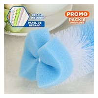 Pack6 Escobillon Suave que Protege Accesorios Delicados 2pzs Base Celeste